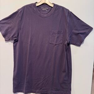 Eddie Bauer M purple short sleeve tee pocket cotton